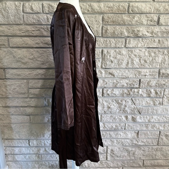 Morgan Taylor intimates women M two-piece robe nightgown chocolate NWT - Picture 13 of 14